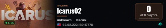 Icarus02 live status badge