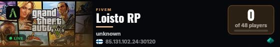Loisto RP live status badge