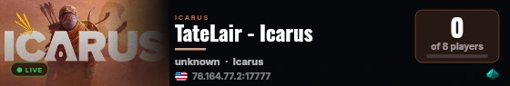 TateLair - Icarus live status badge