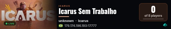 Icarus Sem Trabalho live status badge