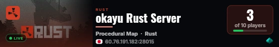 okayu Rust Server live status badge