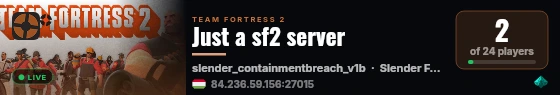 Just a sf2 server live status badge