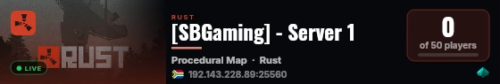 [SBGaming] - Server 1 live status badge
