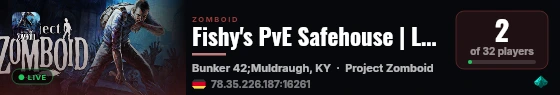 Fishy's PvE Safehouse | LGBTQ+ Community Server live status badge