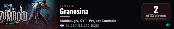 Granesina live status badge