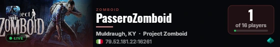 PasseroZomboid live status badge