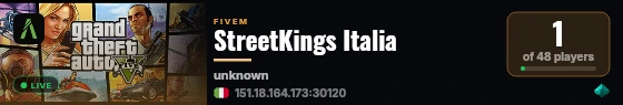 StreetKings Italia live status badge
