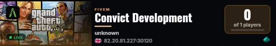 Convict Development live status badge