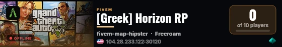 [Greek] Horizon RP live status badge