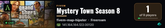 Mystery Town Season 8 live status badge