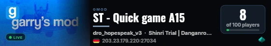 ST - Quick game A15 live status badge