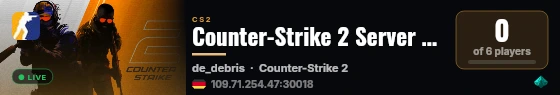 Counter-Strike 2 Server by emeraldhost.de live status badge