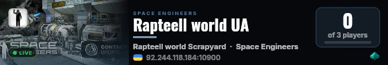 Rapteell world UA live status badge