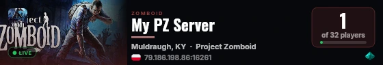 My PZ Server live status badge