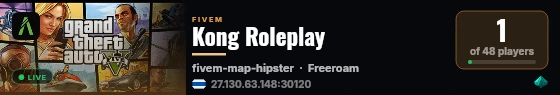 Kong Roleplay live status badge