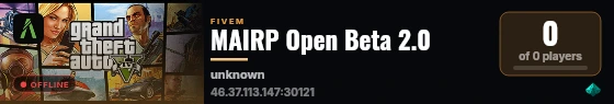 MAIRP Open Beta 2.0 live status badge