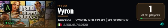Vyron live status badge