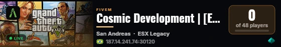 Cosmic Development | [ESX Legacy] live status badge