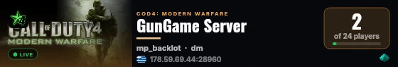 GunGame Server live status badge