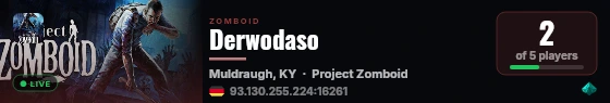 Derwodaso live status badge