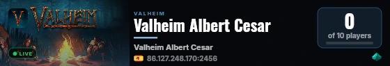 Valheim Albert Cesar live status badge