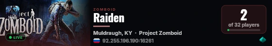 Raiden live status badge