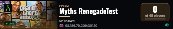 Myths RenegadeTest live status badge