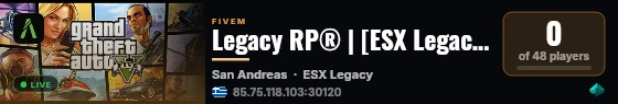 Legacy RP® | [ESX Legacy] live status badge