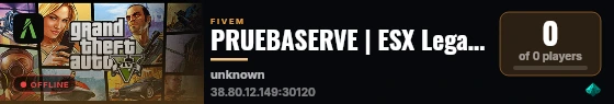 PRUEBASERVE | ESX Legacy Server live status badge