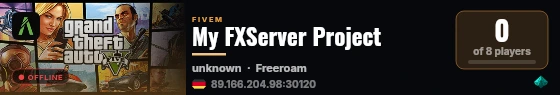 My FXServer Project live status badge