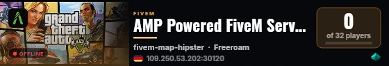 AMP Powered FiveM Server live status badge