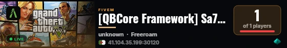 [QBCore Framework] Sa7raCity live status badge