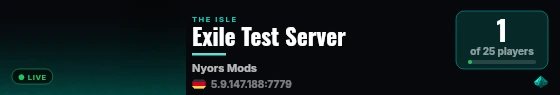 Exile Test Server live status badge