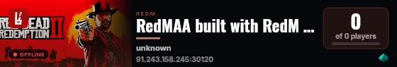 RedMAA built with RedM Basic Server! live status badge