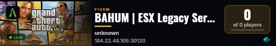 BAHUM | ESX Legacy Server live status badge