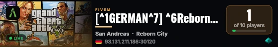 [^1GERMAN^7] ^6Reborn-City^7 V4 | Keine Allowlist live status badge