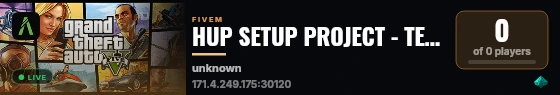 HUP SETUP PROJECT - TEST SERVER live status badge