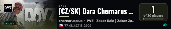 [CZ/SK] Dara Chernarus Morava-games.cz MapLink PVE live status badge