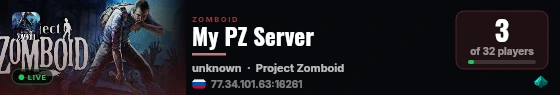 My PZ Server live status badge