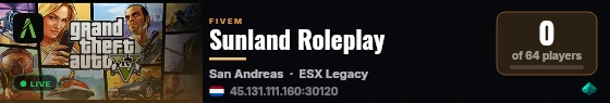Sunland Roleplay live status badge