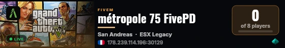 métropole 75 FivePD live status badge