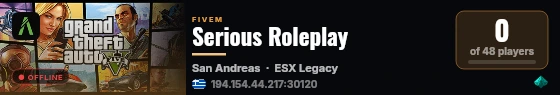 Serious Roleplay live status badge