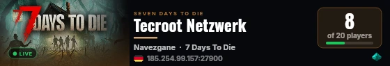 Tecroot Netzwerk live status badge