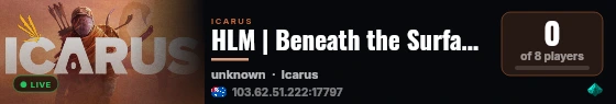 HLM | Beneath the Surface | AU PvE live status badge