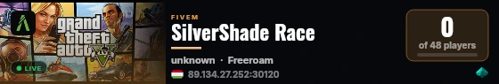SilverShade Race live status badge