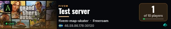 Test server live status badge