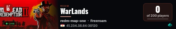 WarLands live status badge