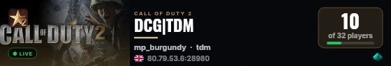 DCG|TDM|Cod2x live status badge