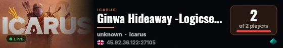 Ginwa Hideaway -Logicservers live status badge