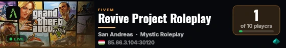 Revive Project Roleplay live status badge